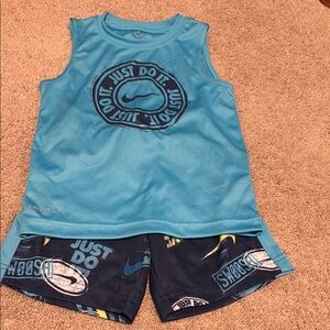 Nike Kids Blue Tank Top and Shorts Set